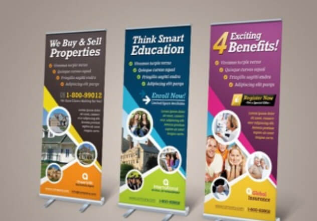 Banners and roll up stands